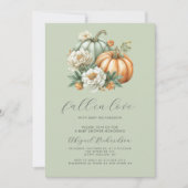 Herfst in Liefde Bloemen Pompoen Salie Groen Baby  Kaart (Voorkant)