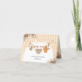 Herfst in Liefde Bloemen Rustieke Boog Baby shower Bedankkaart