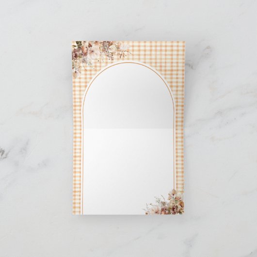 Herfst in Liefde Bloemen Rustieke Boog Baby shower Bedankkaart (Binnen)