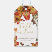 Herfst In Liefde Bloemen Sinaasappel Lelies & blad Cadeaulabel (Voorkant)