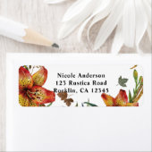 Herfst In Liefde Bloemen Sinaasappel Lelies & blad Etiket (Insitu)