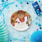 Herfst In Liefde Bloemen Sinaasappel Lelies & blad Papieren Bordje (Feest)