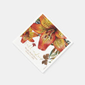 Herfst In Liefde Bloemen Sinaasappel Lelies & blad Servetten (Hoek)