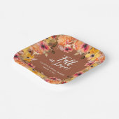 Herfst in Liefde Bloemen Terracotta Vrijgezellenfe Papieren Bordje (Gebogen)