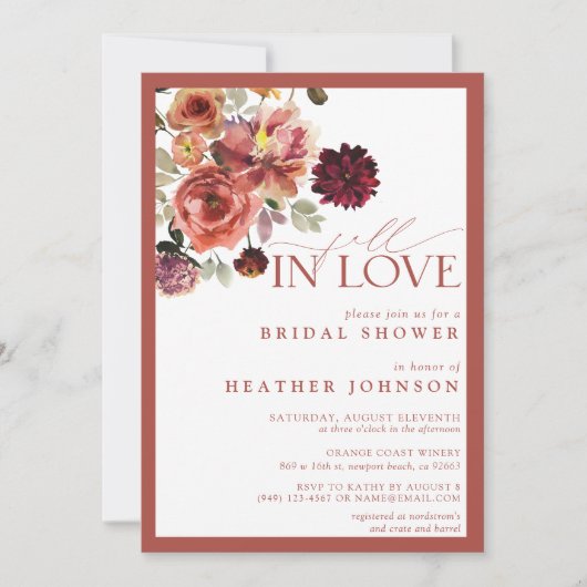  Herfst in Liefde Bloemen Vrijgezellenfeest Kaart (Voorkant)