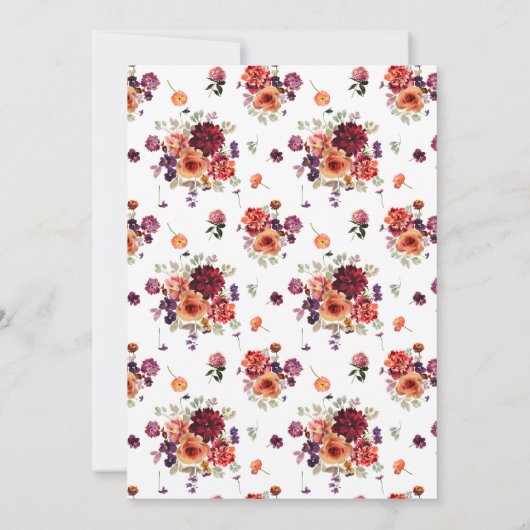  Herfst in Liefde Bloemen Vrijgezellenfeest Kaart (Achterkant)