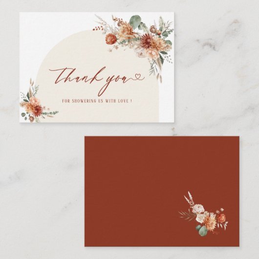 Herfst in liefde bloemen waterverf vrijgezellenfee notitiekaartje (Voorkant / Achterkant)