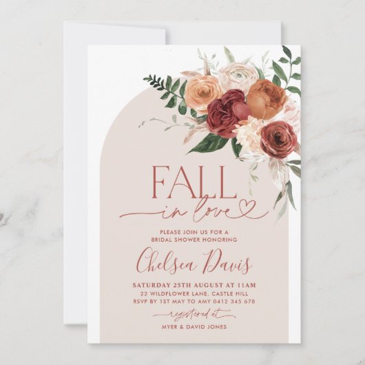 Herfst in liefde bloemenboog Vrijgezellenfeest Kaart (Voorkant)