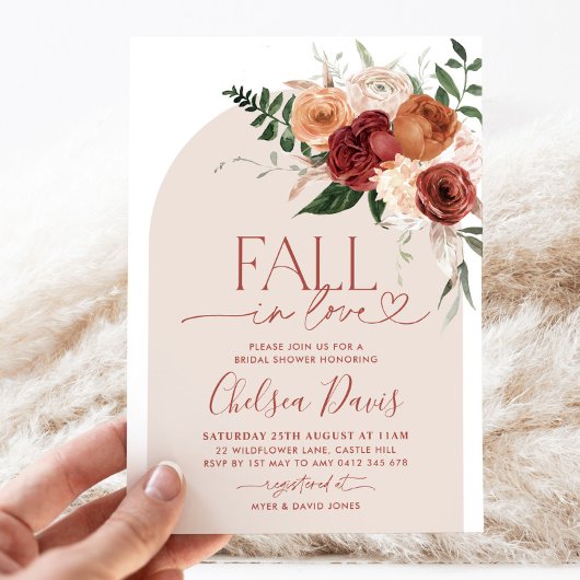 Herfst in liefde bloemenboog Vrijgezellenfeest Kaart