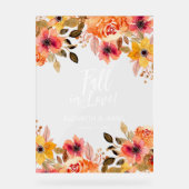 Herfst in liefde bloemenbruiloft welkom acryl bord (Voorkant)