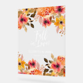 Herfst in liefde bloemenbruiloft welkom acryl bord (Hoek)