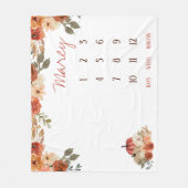 Herfst in liefde Bloemenpompoen Baby Milestone dek Fleece Deken (Voorkant)