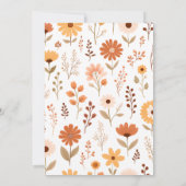 Herfst in Liefde Bloemenpompoen Baby shower Kaart (Achterkant)