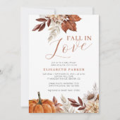 Herfst in liefde bloemenpompoen baby shower kaart (Voorkant)