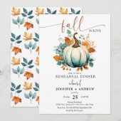 Herfst in liefde | Bloemenpompoen | repetitie dine Kaart (Voorkant / Achterkant)