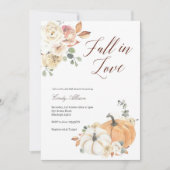 Herfst in liefde bloemenpompoen vrijgezellenfeest kaart (Voorkant)