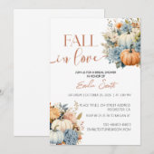 Herfst in liefde bloemenpompoen vrijgezellenfeest kaart (Voorkant / Achterkant)