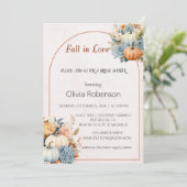 Herfst in liefde bloemenpompoen vrijgezellenfeest kaart (Staand voorkant)