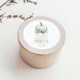 Herfst in liefde Bloemenpompoen Vrijgezellenfeest Ronde Sticker