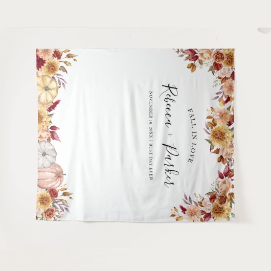 Herfst in liefde bloempompoenen Achtergrond Fotoca Wandkleed (Voorkant (horizontaal))