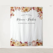 Herfst in liefde bloempompoenen Achtergrond Fotoca Wandkleed (Voorkant)