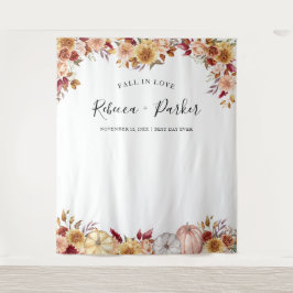 Herfst in liefde bloempompoenen Achtergrond Fotoca Wandkleed