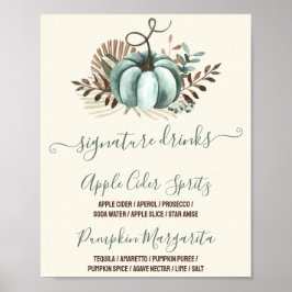 Herfst in Liefde, Blue Pumpkin Shower Signature Dr Poster