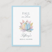 Herfst in Liefde Blue Pumpkin Vrijgezellenfeest Re Informatiekaartje (Achterkant)