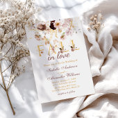 Herfst in Liefde Blush Pioen & Goud Bourgondië Bru Kaart