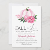 Herfst in Liefde Blush Roze Pompoen Rustiek Baby s Kaart (Voorkant)