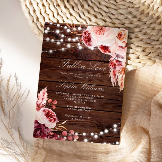 Herfst in Liefde Boheemse Rustieke Hout Vrijgezell Kaart