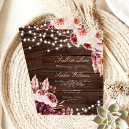 Herfst in Liefde Boheemse Rustieke Hout Vrijgezell Kaart