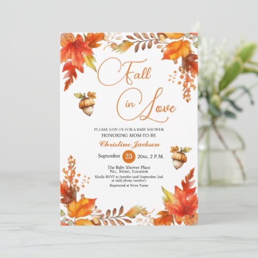 Herfst in Liefde Boho Bloemen Baby shower Kaart (Staand voorkant)