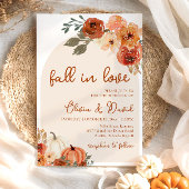 Herfst in Liefde Boho Bloemen Pompoen Herfstbruilo Kaart