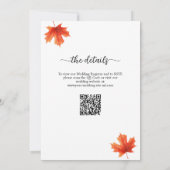 Herfst in Liefde Boho Bloemen QR Code Trouwen Kaart (Achterkant)