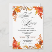 Herfst in Liefde Boho Bloemen QR Code Trouwen Kaart (Voorkant)
