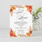 Herfst in Liefde Boho Bloemen QR Code Trouwen Kaart (Staand voorkant)