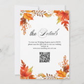 Herfst in Liefde Boho Bloemen QR Code Trouwen Kaart (Achterkant)