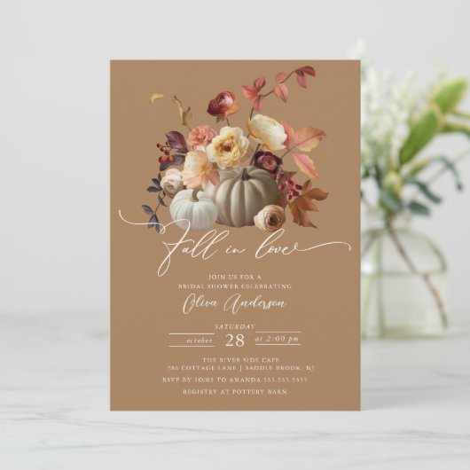 Herfst In Liefde Boho Bloemen Vrijgezellenfeest Kaart (Staand voorkant)