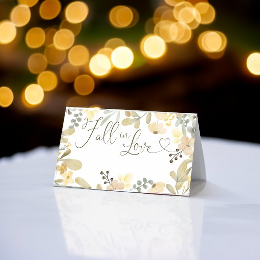 Herfst in liefde boho bloemenherfst chique vrijgez plaatskaartje