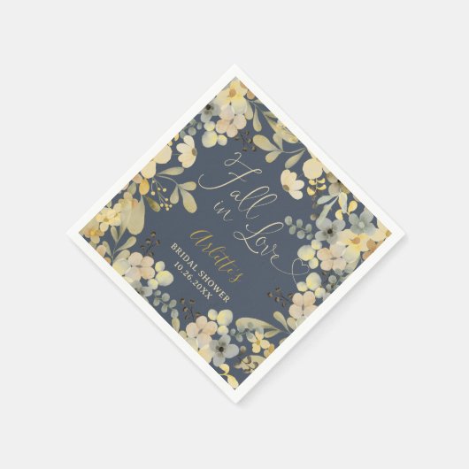 Herfst in liefde boho bloemenherfst chique vrijgez servet (Hoek)