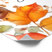 Herfst in Liefde Boho Floral Baby shower Welkom Poster (Hoek)