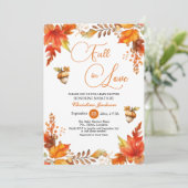 Herfst in Liefde Boho Floral QR Code Baby shower Kaart (Staand voorkant)