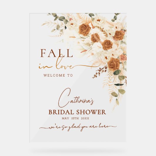 Herfst in Liefde Boho Floral Vrijgezellenfeest Wel Acryl Bord (Voorkant)