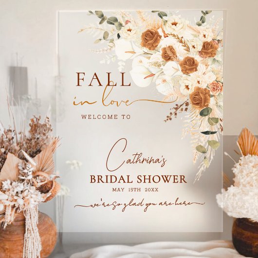 Herfst in Liefde Boho Floral Vrijgezellenfeest Wel Acryl Bord