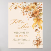 Herfst in Liefde Boho Floral Vrijgezellenfeest Wel Poster (Voorkant)