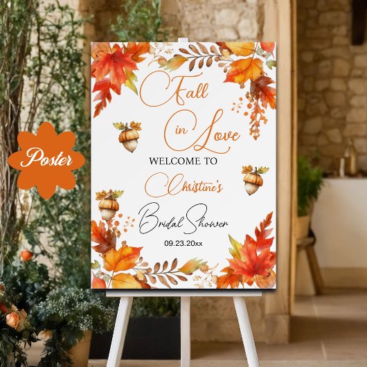 Herfst in Liefde Boho Floral Vrijgezellenfeest Wel Poster