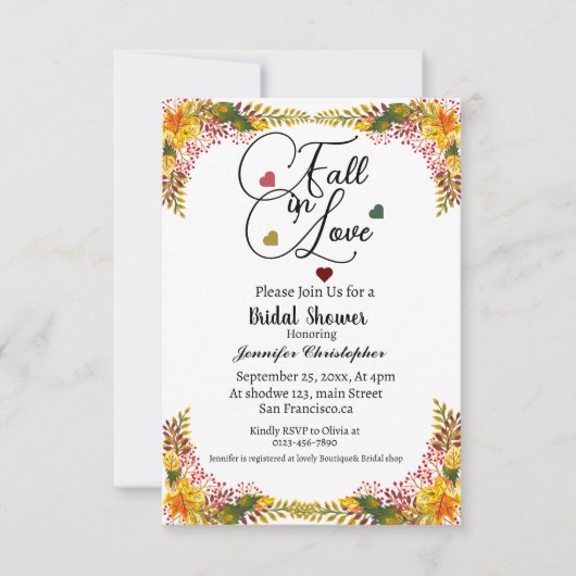 Herfst in Liefde Boho Herfst Bloemen Vrijgezellenf Kaart (Voorkant)