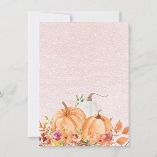 Herfst in Liefde Boho Herfst Pompoen Vrijgezellenf Aankondiging (Achterkant)