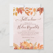 Herfst in Liefde Boho Herfst Pompoen Vrijgezellenf Aankondiging (Voorkant)